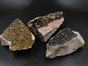 Natural Rare Copper Phosphate Libethenite On Dolomite Clusters x 3 From Shituru, Congo