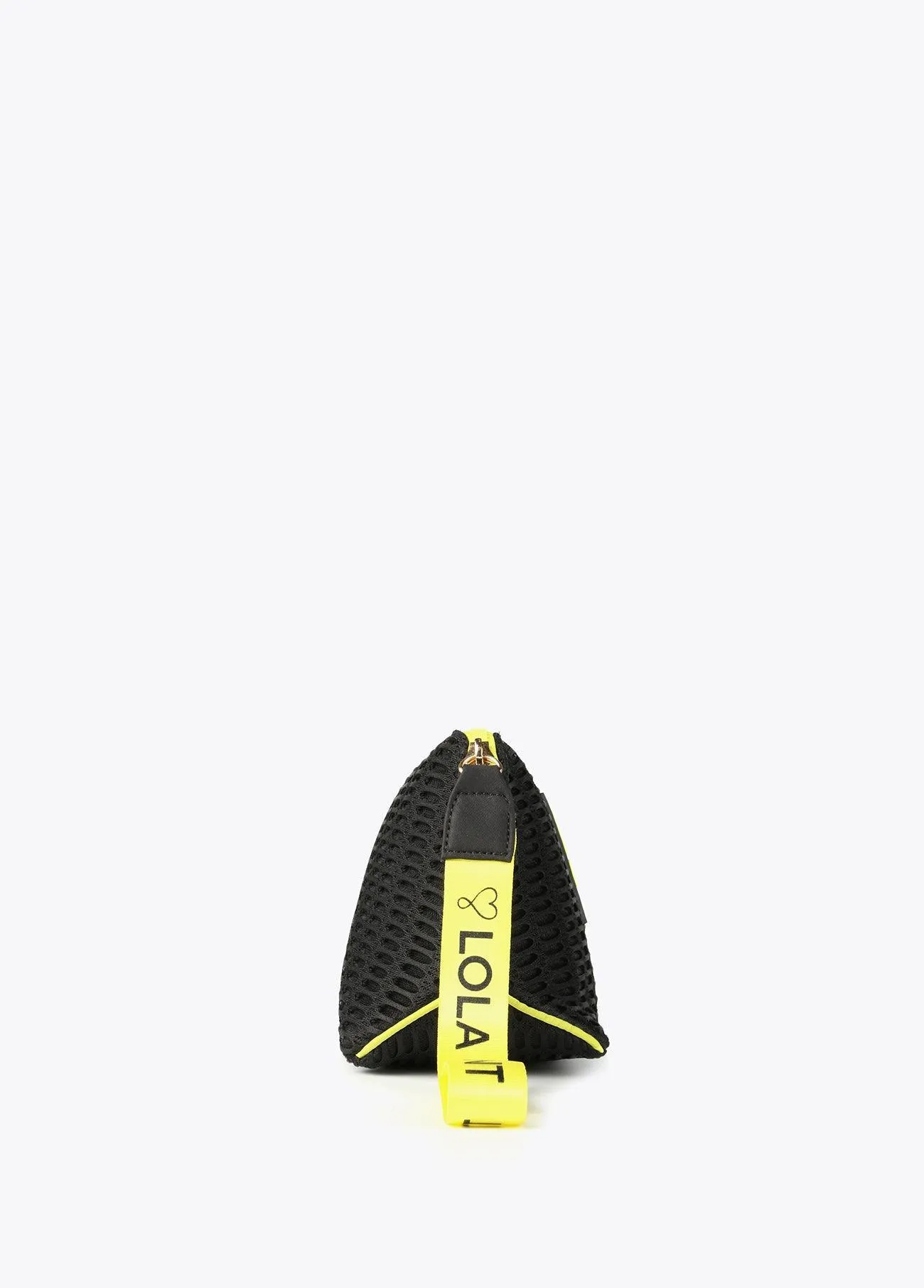 Neon logo mesh toiletry bag