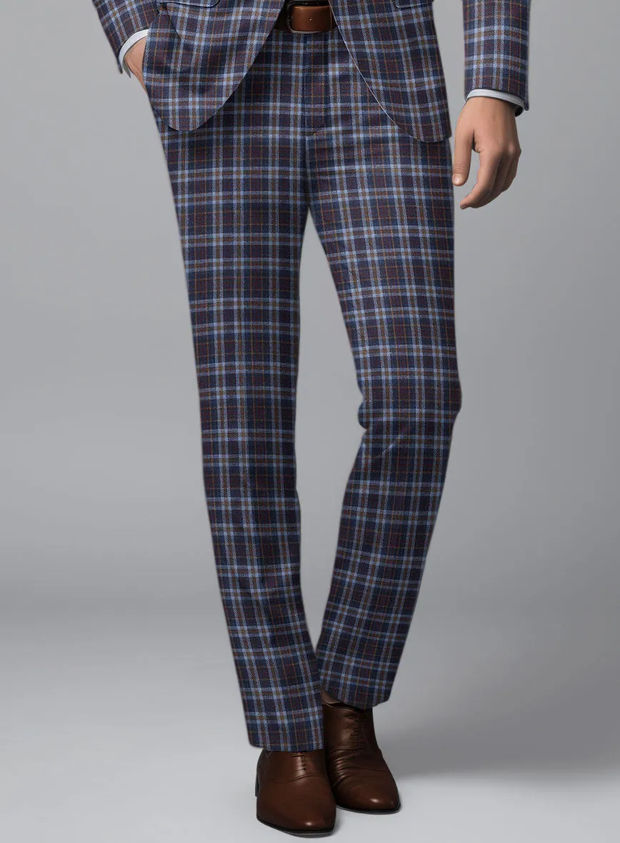 Noble Adrianna Check Wool Silk Linen Pants