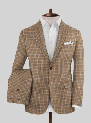 Noble Carmen Check Wool Silk Linen Suit