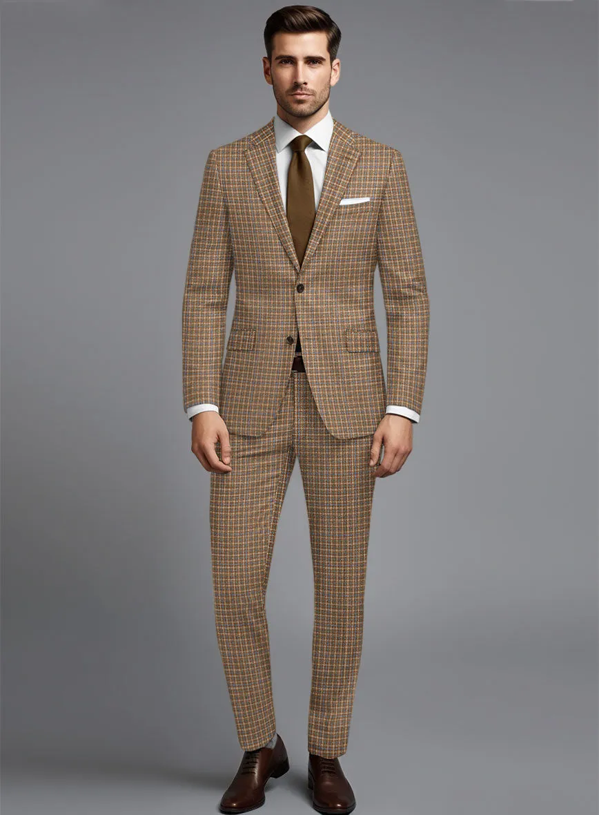 Noble Carmen Check Wool Silk Linen Suit
