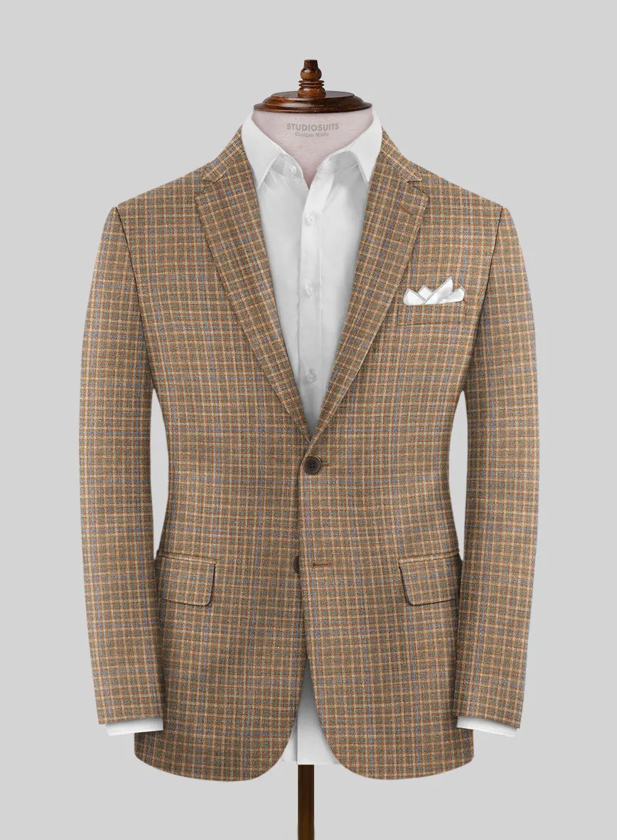 Noble Carmen Check Wool Silk Linen Suit