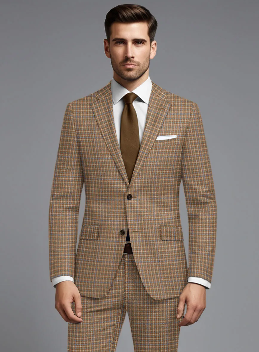 Noble Carmen Check Wool Silk Linen Suit