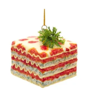 Noble Gems Italian Lasagna Pasta Glass Ornament, NB1630