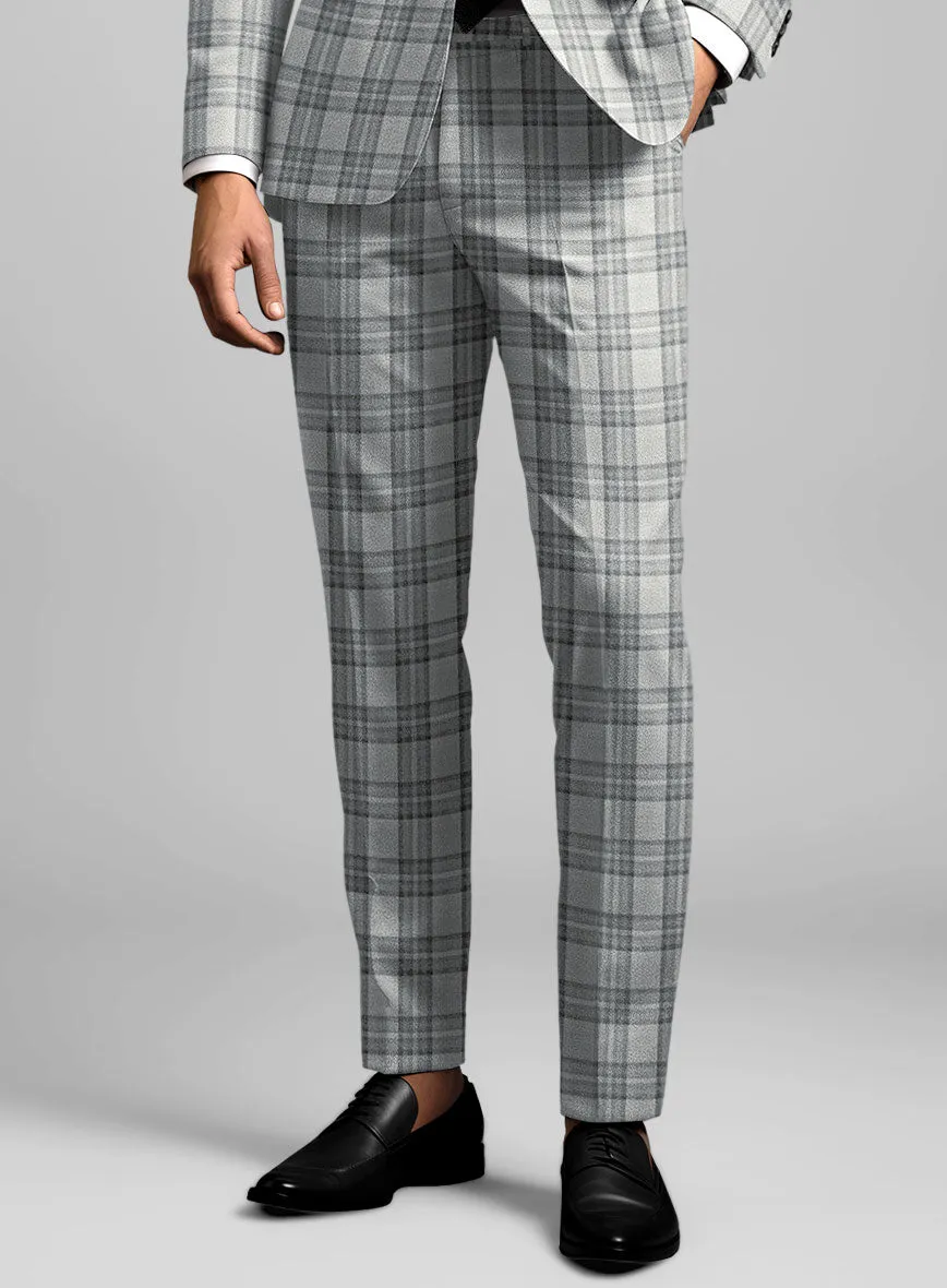 Noble Gray Check Wool Silk Linen Suit