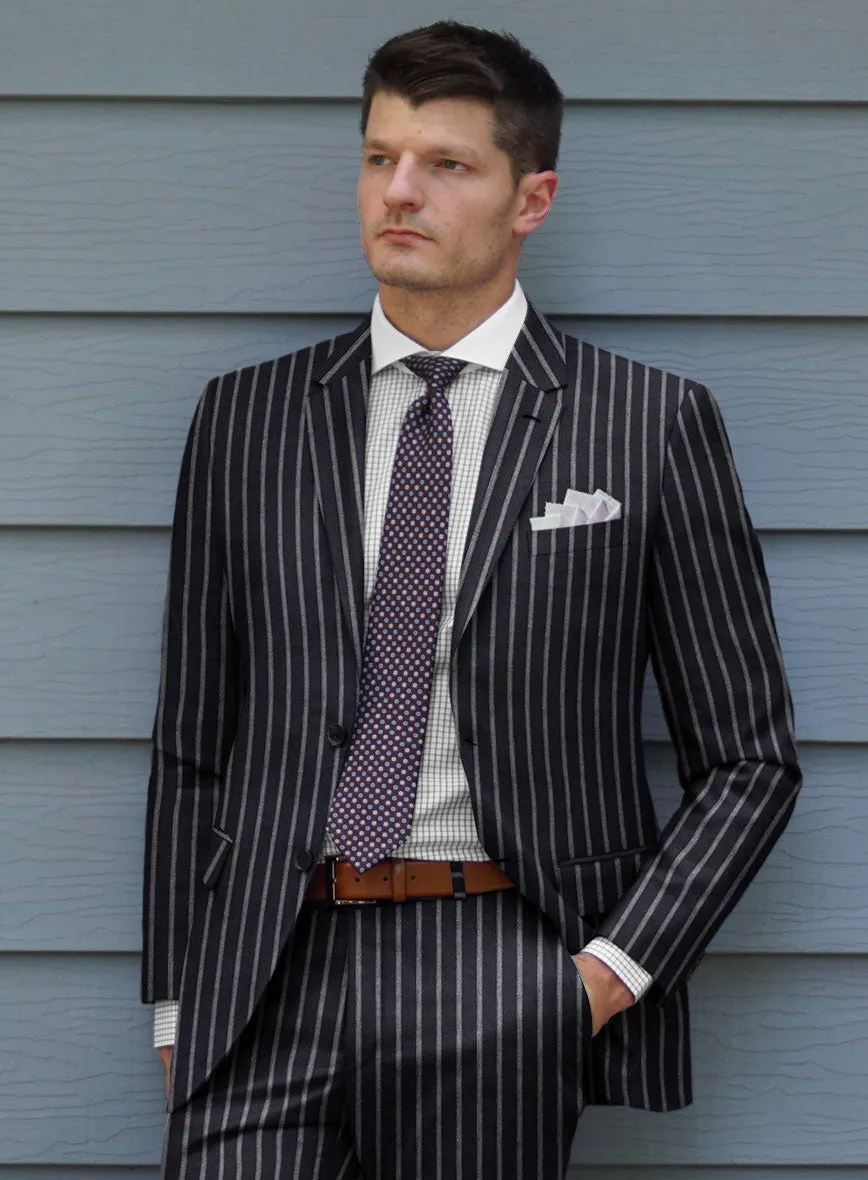 Noble Imelda Blue Stripe Cotton Silk Linen Suit