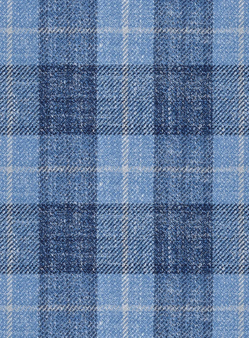 Noble Pilar Blue Wool Silk Linen Pants