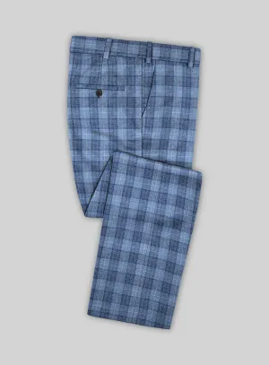 Noble Pilar Blue Wool Silk Linen Pants