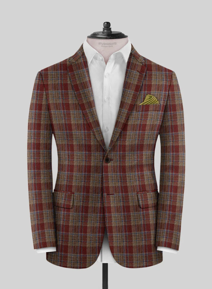 Noble Rafaela Check Wool Silk Linen Jacket