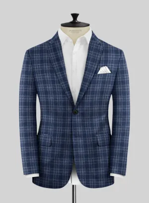 Noble Sandro Blue Wool Silk Linen Jacket