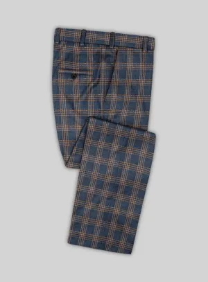 Noble Santiago Blue Wool Silk Linen Pants
