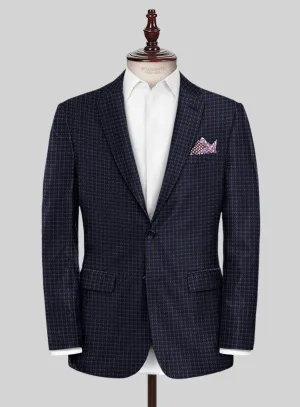 Noble Silk Deep Blue Houndstooth Jacket