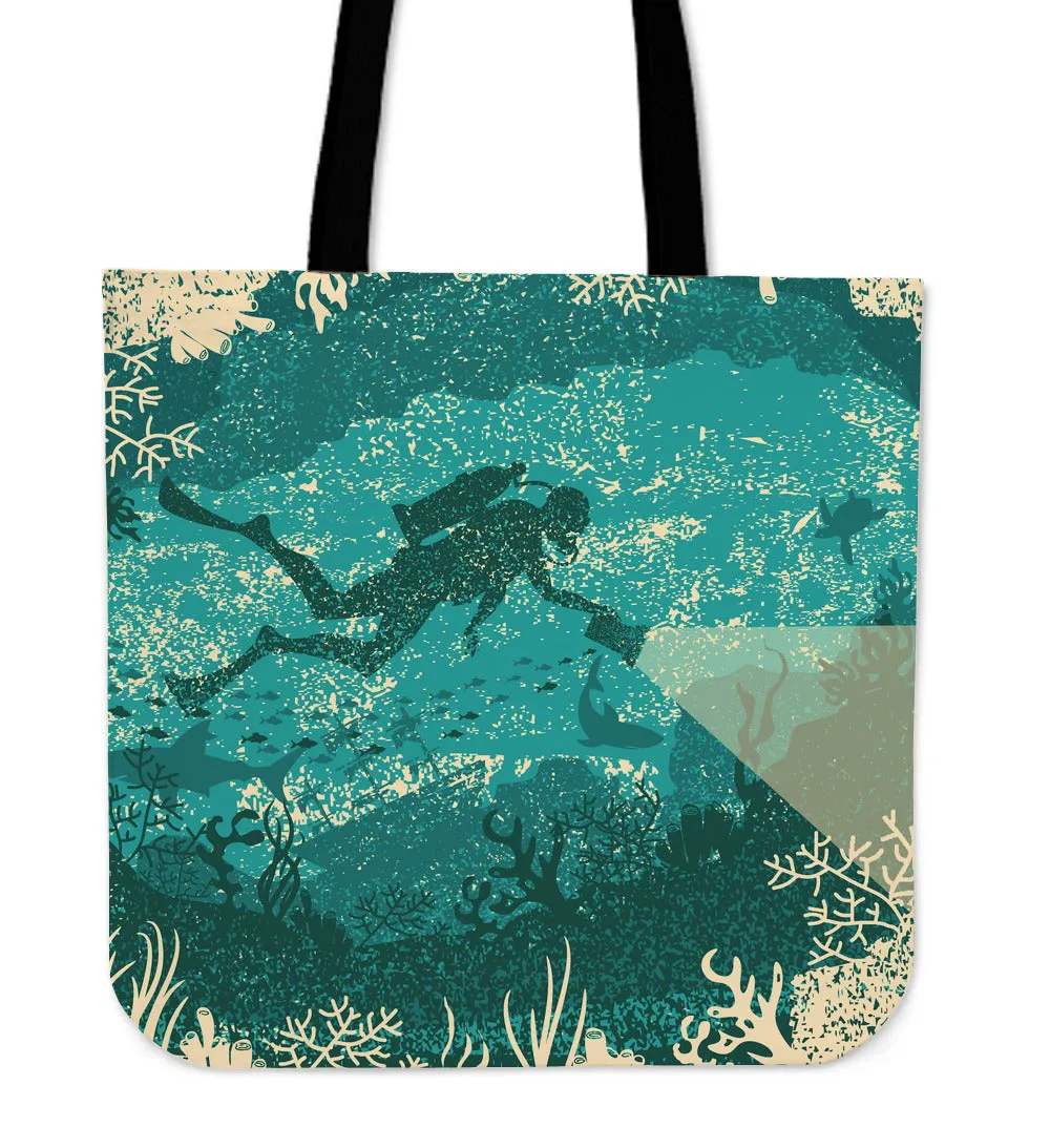 Ocean Heart Linen Tote Bag