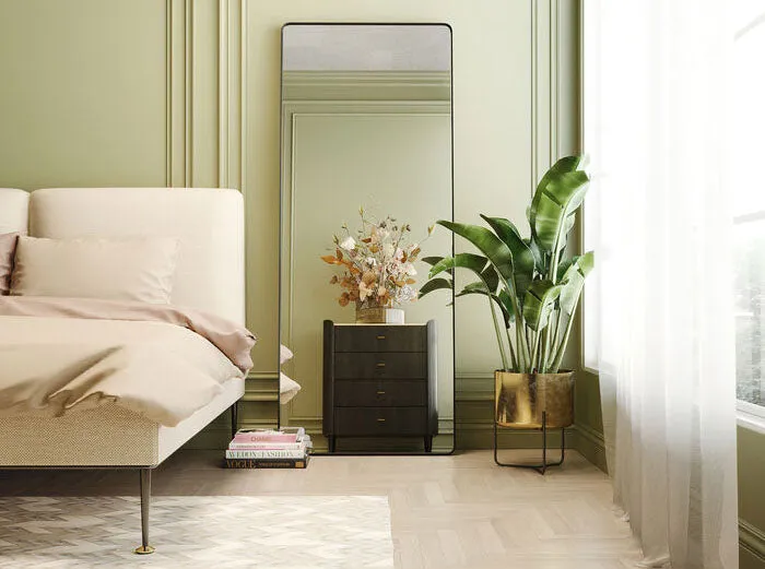 Ombra Soft Black Rectangular Mirror