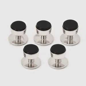 Onyx & Rhodium Formal Stud Set