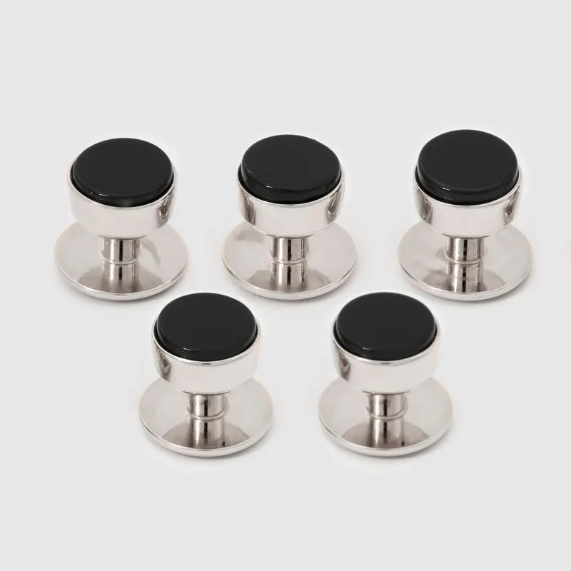 Onyx & Rhodium Formal Stud Set