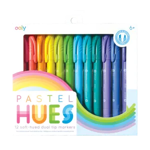 Ooly - 12 Marqueurs Pastel à Double Pointe - Pastel Hues||Ooly - 12 Dual Tip Markers - Pastel Hues