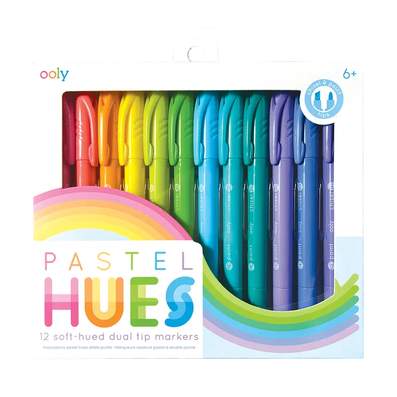 Ooly - 12 Marqueurs Pastel à Double Pointe - Pastel Hues||Ooly - 12 Dual Tip Markers - Pastel Hues