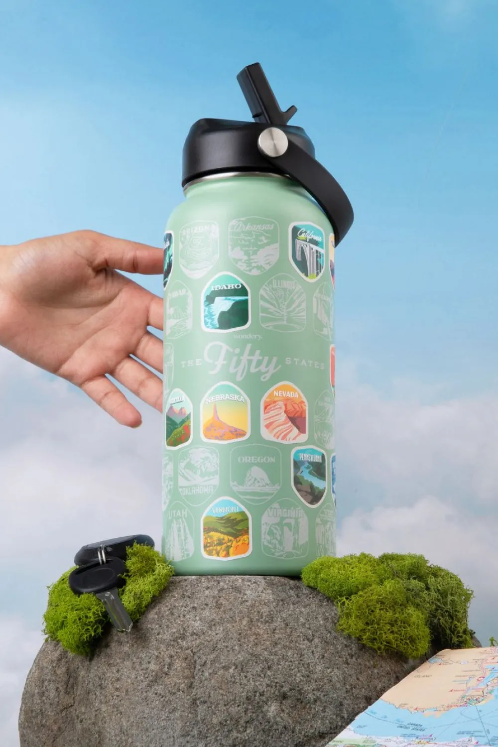 (Oops) Fifty States Bucket List Water Bottle
