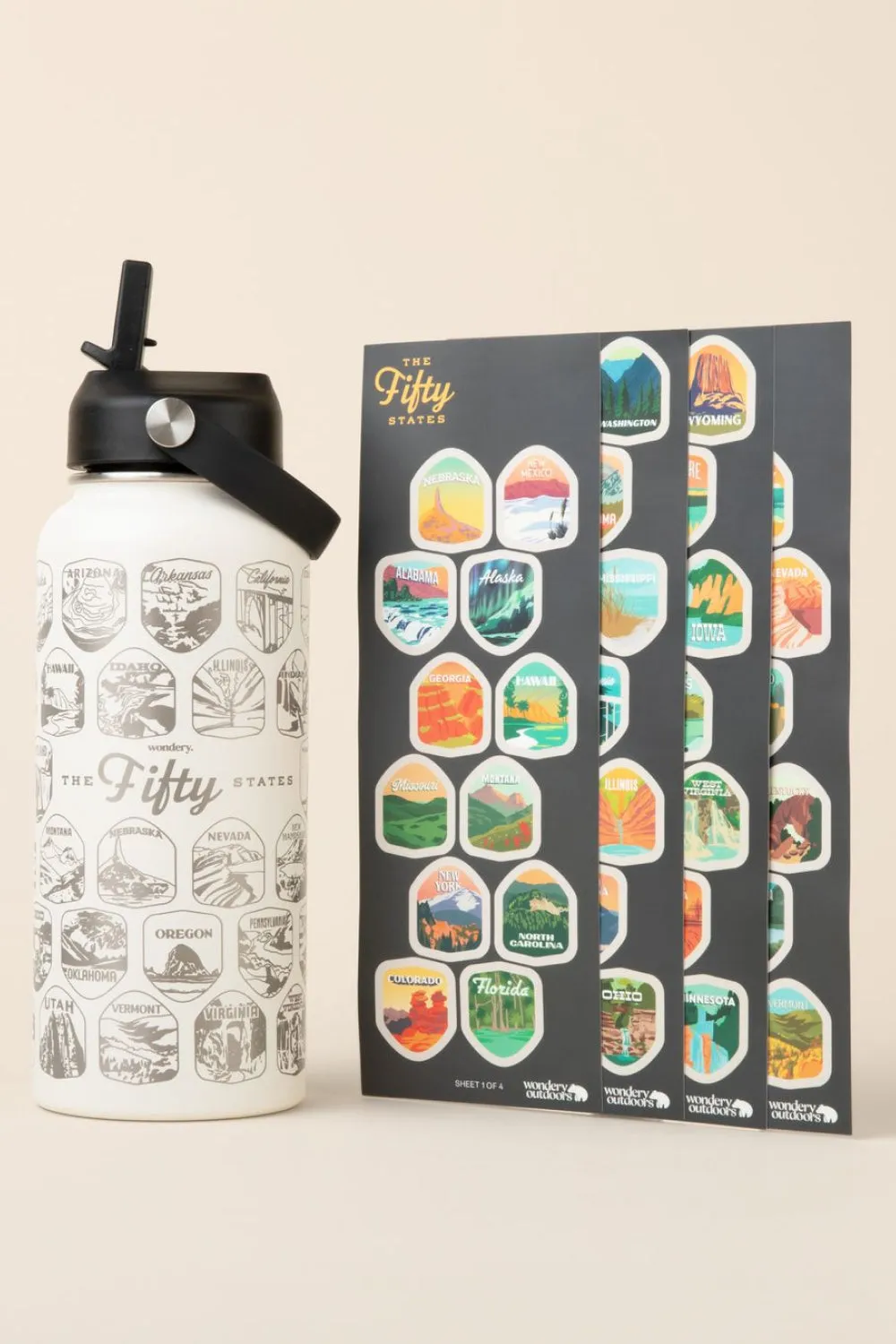 (Oops) Fifty States Bucket List Water Bottle