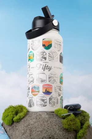 (Oops) Fifty States Bucket List Water Bottle