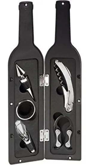 Ozeri OW06A Wine Bottle Corkscrew & Accessory Set 5-Piece,Black