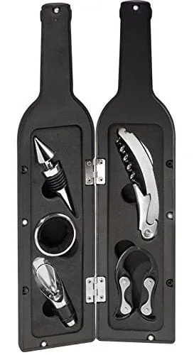 Ozeri OW06A Wine Bottle Corkscrew & Accessory Set 5-Piece,Black