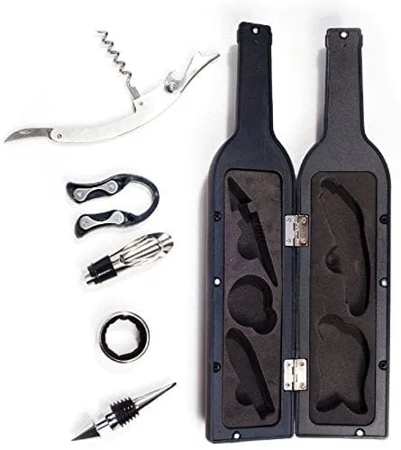 Ozeri OW06A Wine Bottle Corkscrew & Accessory Set 5-Piece,Black