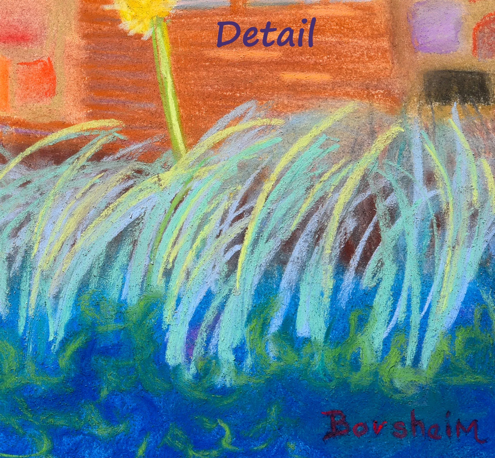 Pampas Grass, Tuscany Italy pastel painting