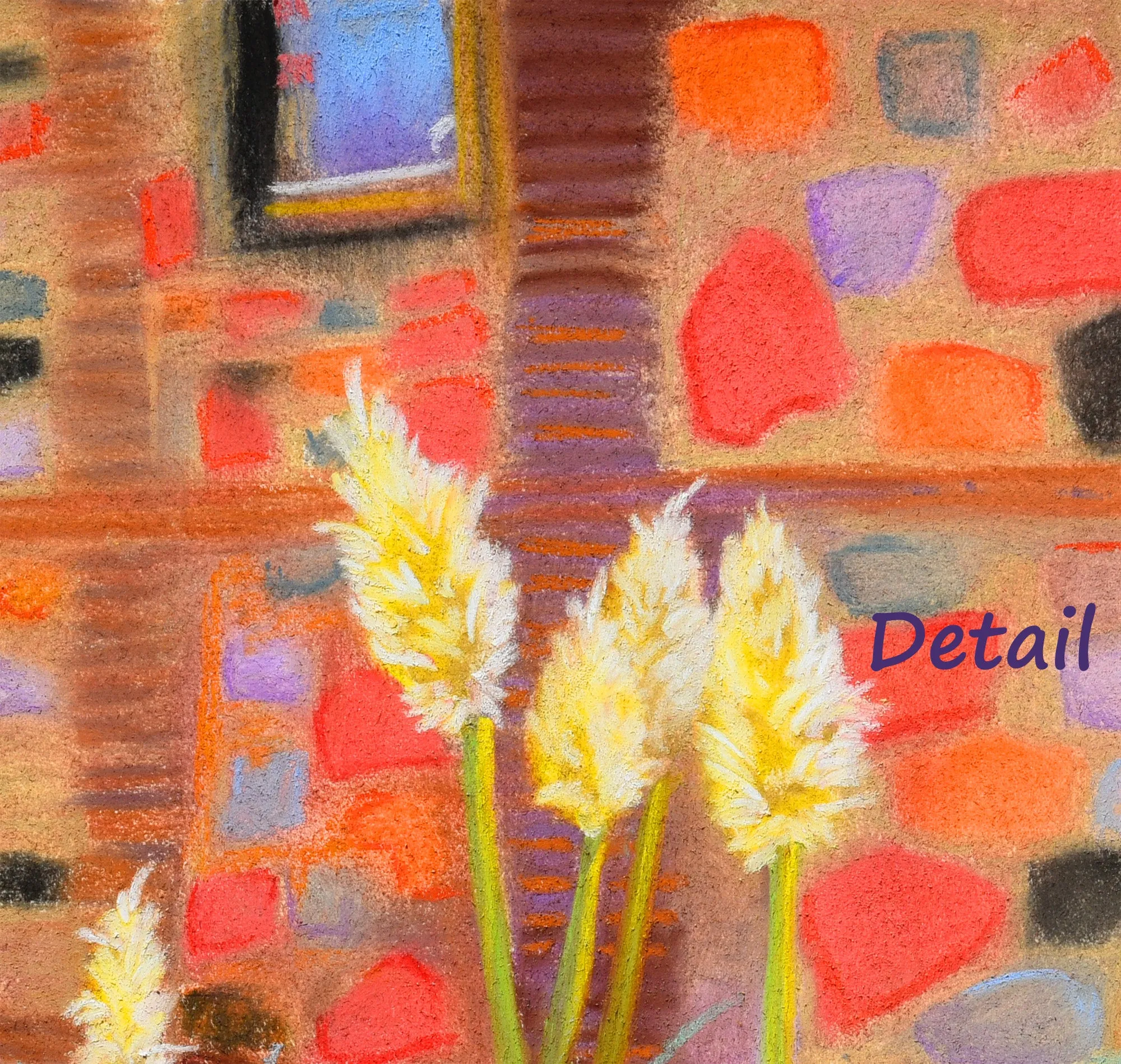 Pampas Grass, Tuscany Italy pastel painting