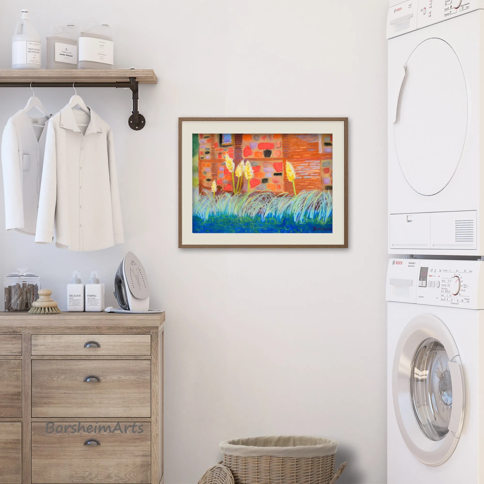 Pampas Grass, Tuscany Italy pastel painting