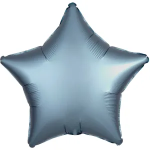 Pastel Blue Satin Star Foil Balloon 48cm
