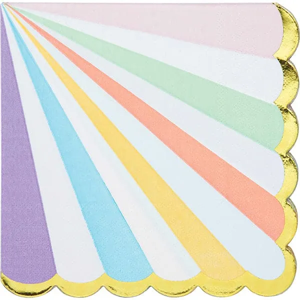 Pastel Celebrations Scalloped Edge Luncheon Napkin 16 Ct