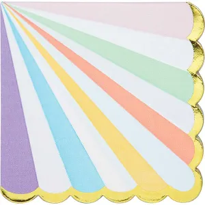 Pastel Celebrations Scalloped Edge Luncheon Napkin 16 Ct