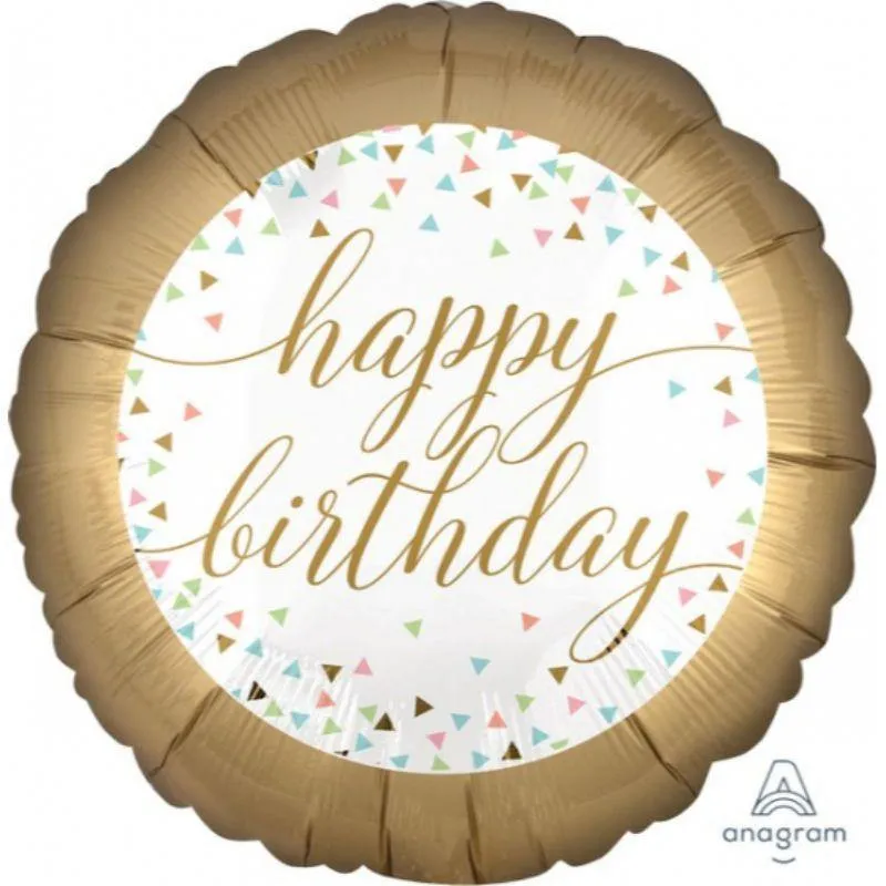 Pastel Confetti HBD Foil Balloon - 45cm