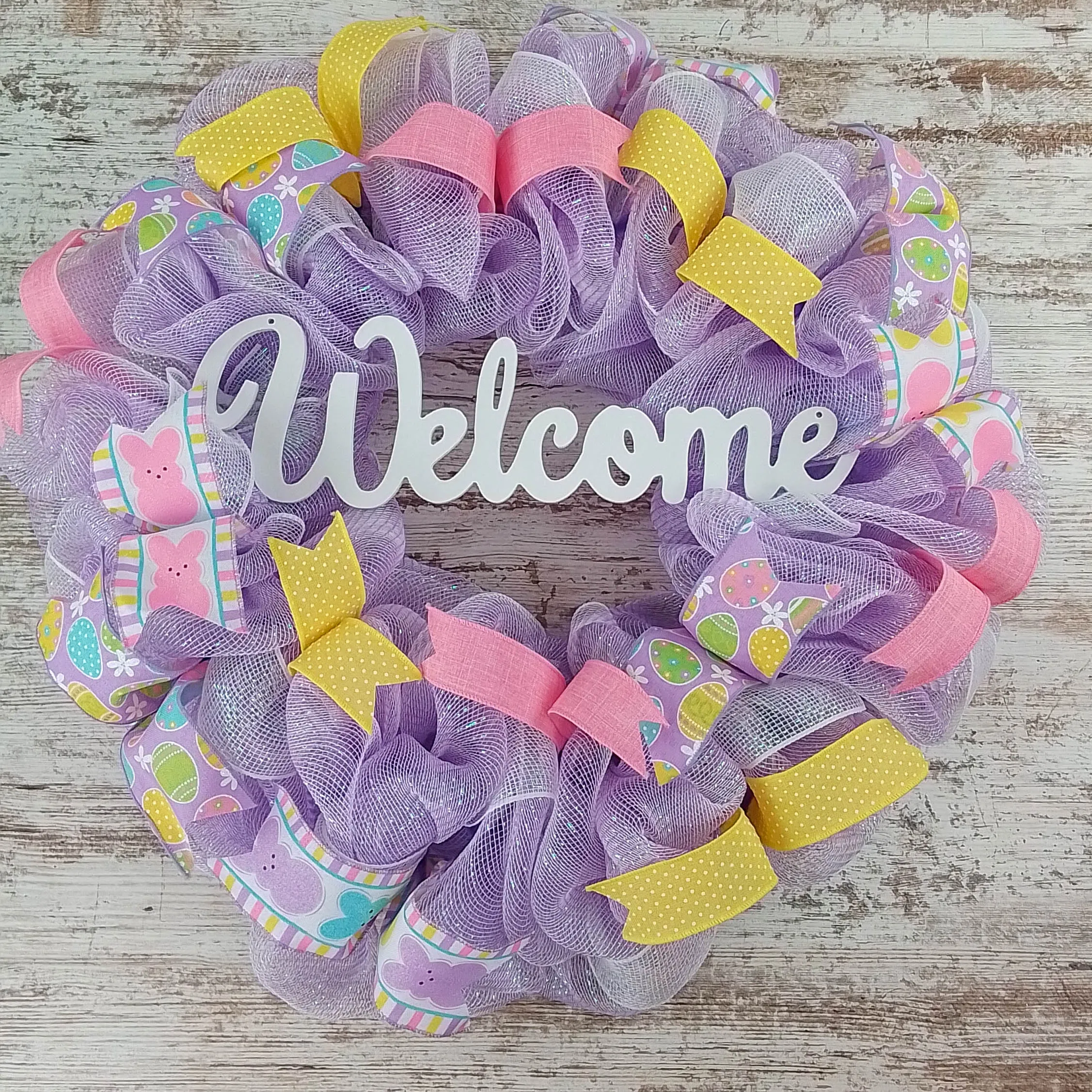 Pastel Easter Wreaths for Decoration - Welcome Front Door Decor
