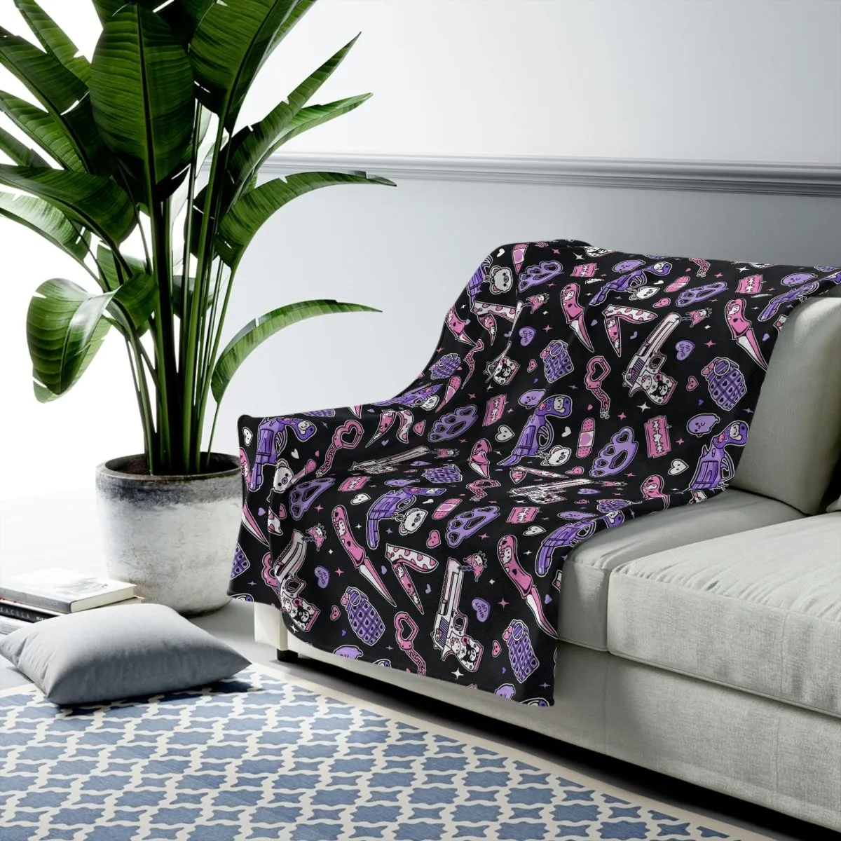 Pastel Goth Weapons Velvet Blanket