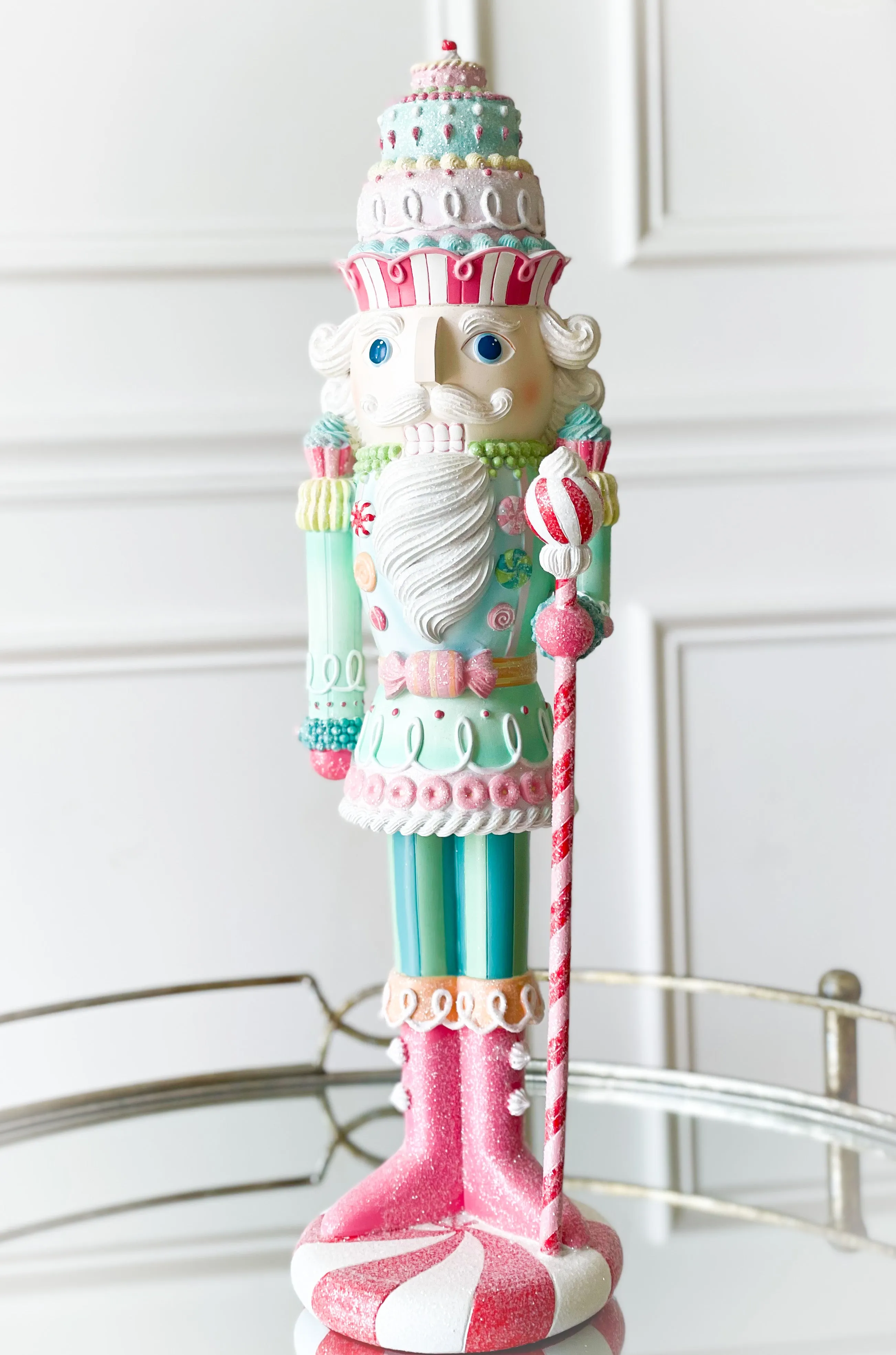Pastel Peppermint Resin Nutcracker