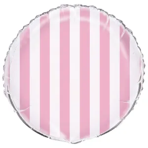 Pastel Pink Stripes Foil Balloon 45cm