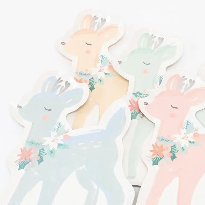 Pastel Reindeer Plates (8 pack)