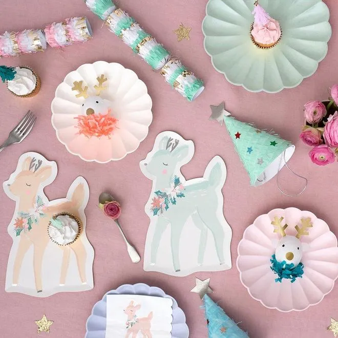 Pastel Reindeer Plates (8 pack)