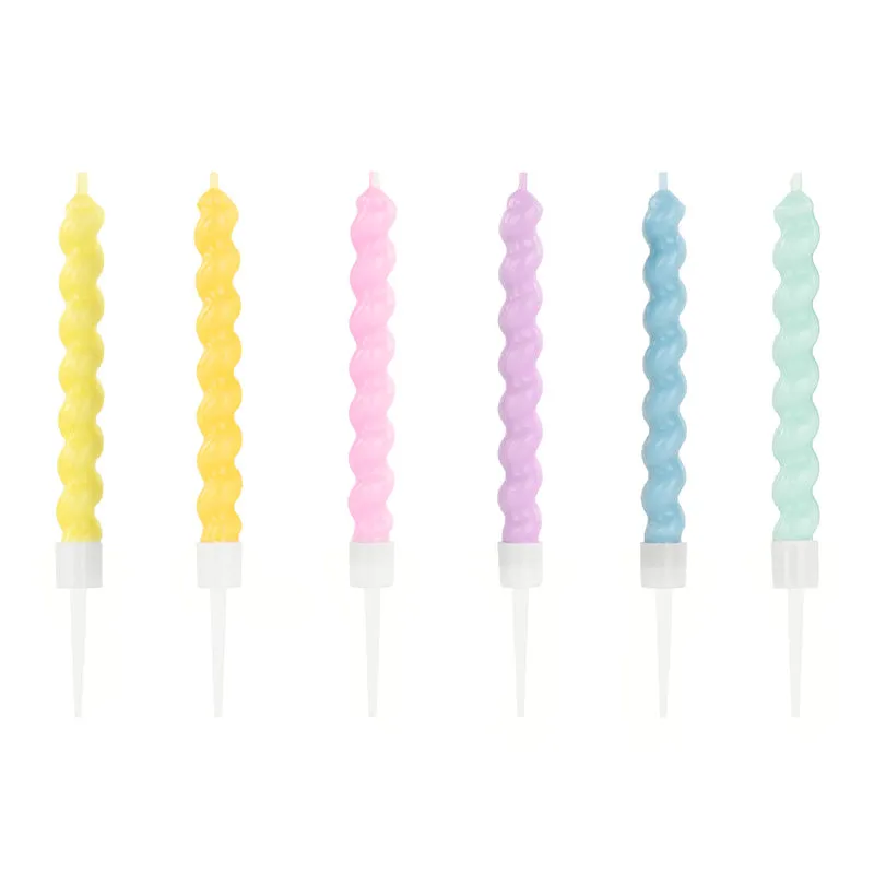 Pastel Spiral Cake Candles (6 Pack)
