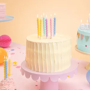 Pastel Spiral Cake Candles (6 Pack)