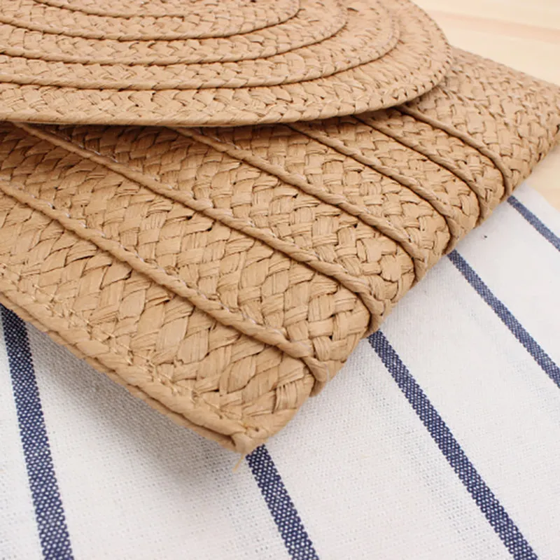 Paziye Boho Straw Rattan Square Clutch Wallet Crossbody