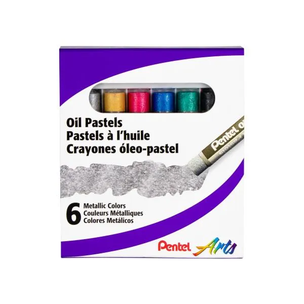 Pentel Arts Oil Pastels 6pk, Metallic