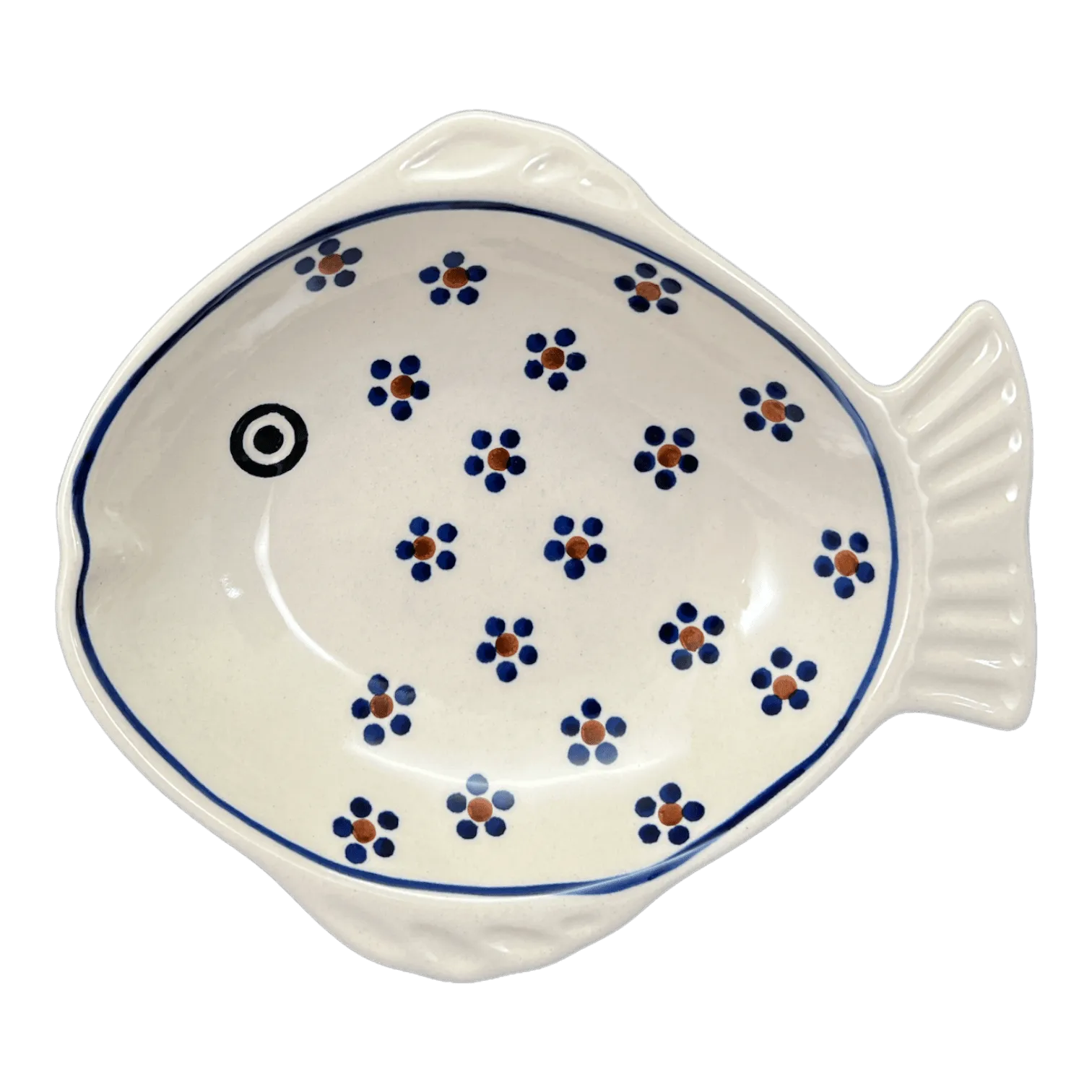 Platter, Fish-Shaped, Large, 9.5" x 8.25" in "Petite Floral" by Manufaktura | S015T-64