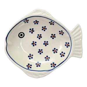 Platter, Fish-Shaped, Large, 9.5" x 8.25" in "Petite Floral" by Manufaktura | S015T-64
