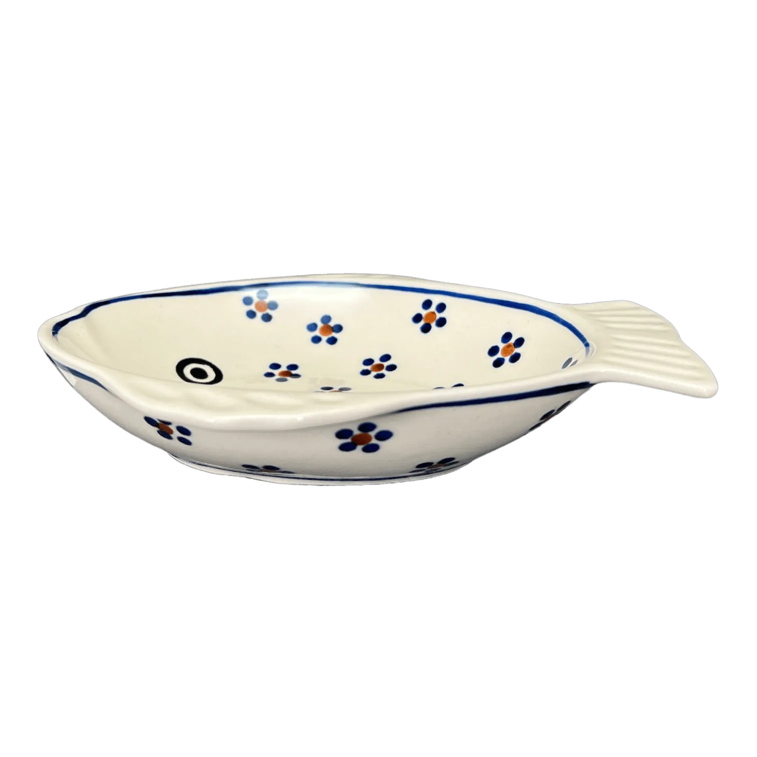 Platter, Fish-Shaped, Large, 9.5" x 8.25" in "Petite Floral" by Manufaktura | S015T-64