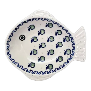 Platter, Fish-Shaped, Small in "Green Apple" by Manufaktura | S014T-15