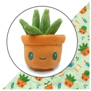 Plushie Tote Bag: Green Gardening Tote Bag   Green Succulent Plushie